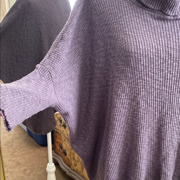 Free People Beach Cozy Purple Cowl Turtleneck Sweater - Picture 2 of 10
